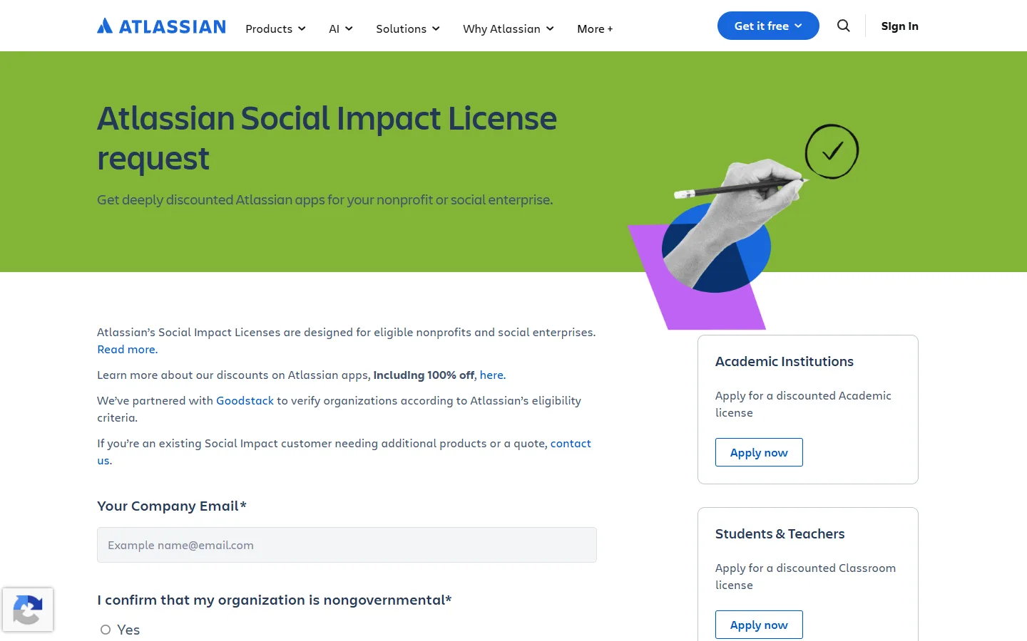 Social Impact Licenseを申請