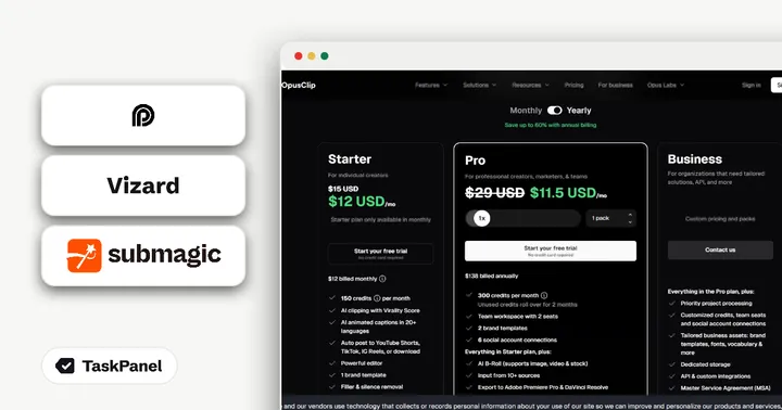 OpusClip, Vizard oder Submagic: Welcher KI-Clip-Maker ist kostenlos?