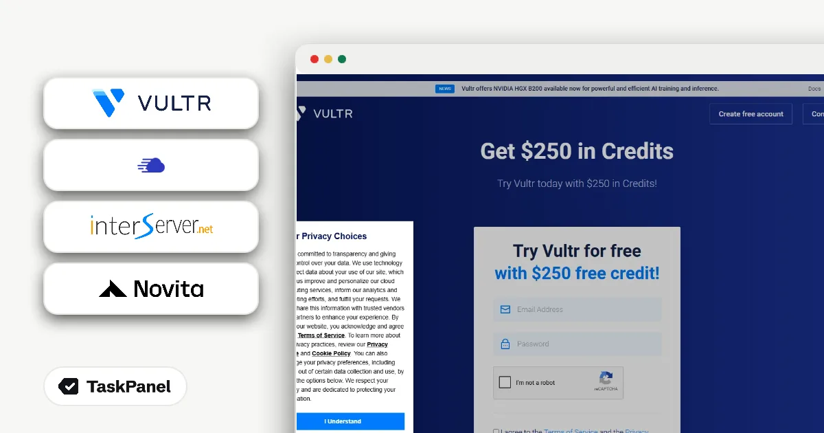 Créditos gratis y pruebas de servidores en la nube: Vultr, Cloudways, Novita AI