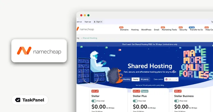 Namecheap kostenlos testen: Hosting, Private Email, EasyWP und FastVPN