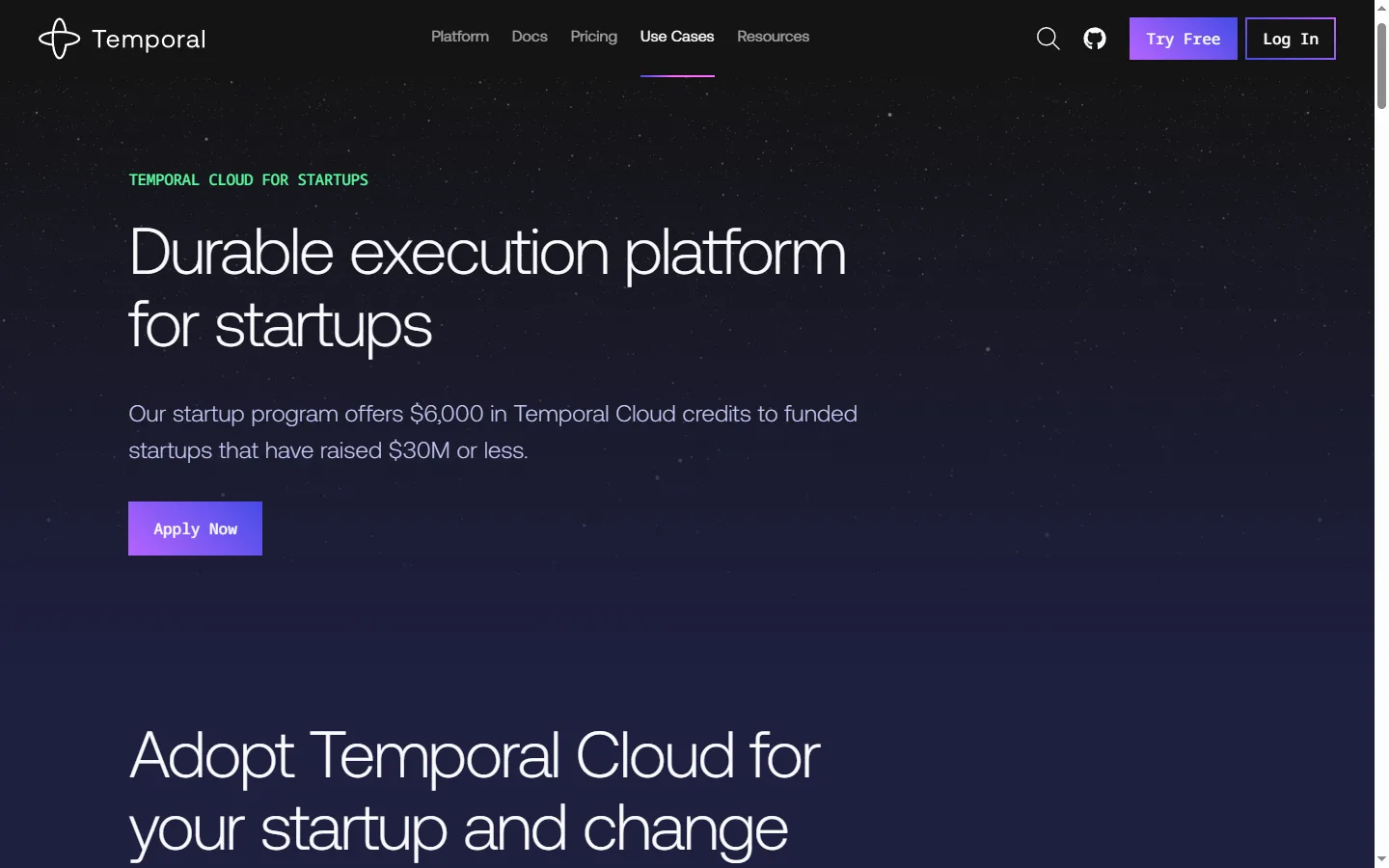 Temporal: $6,000 in Temporal Cloud credits for funded startups