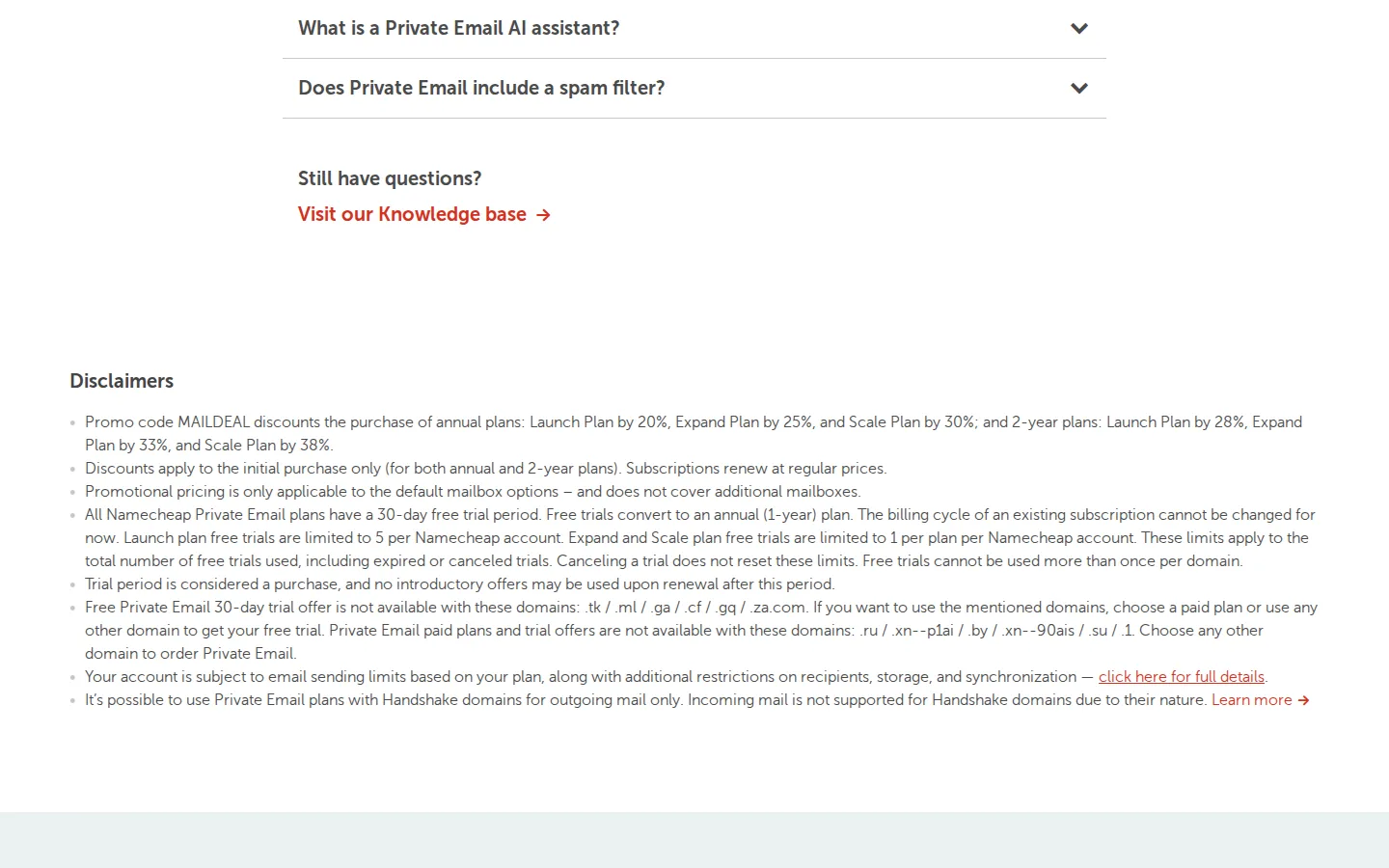 Private Emailのページを開く