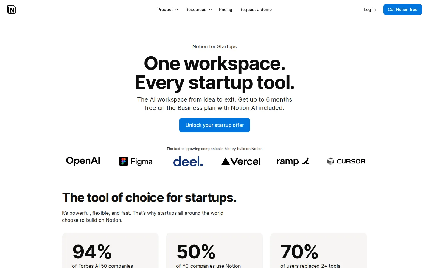Open the startup page