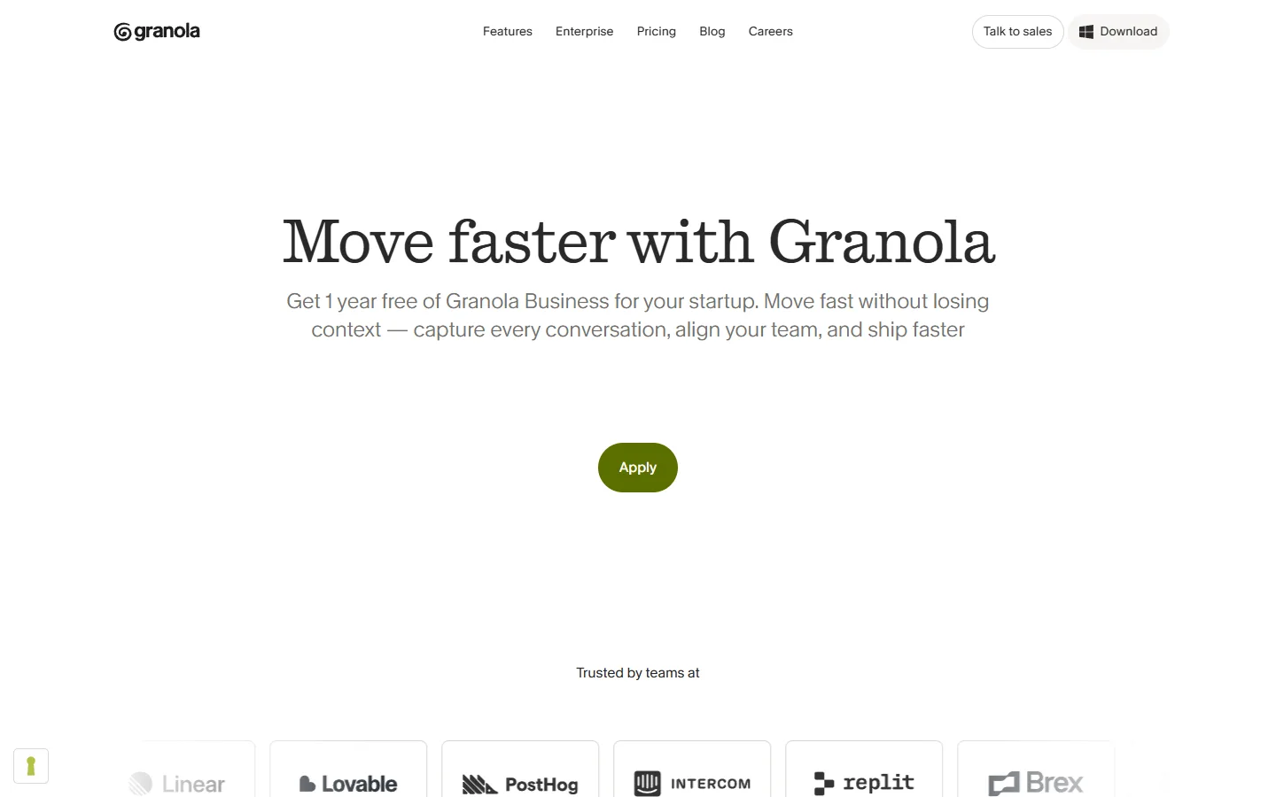 Granola for Startupsを開く