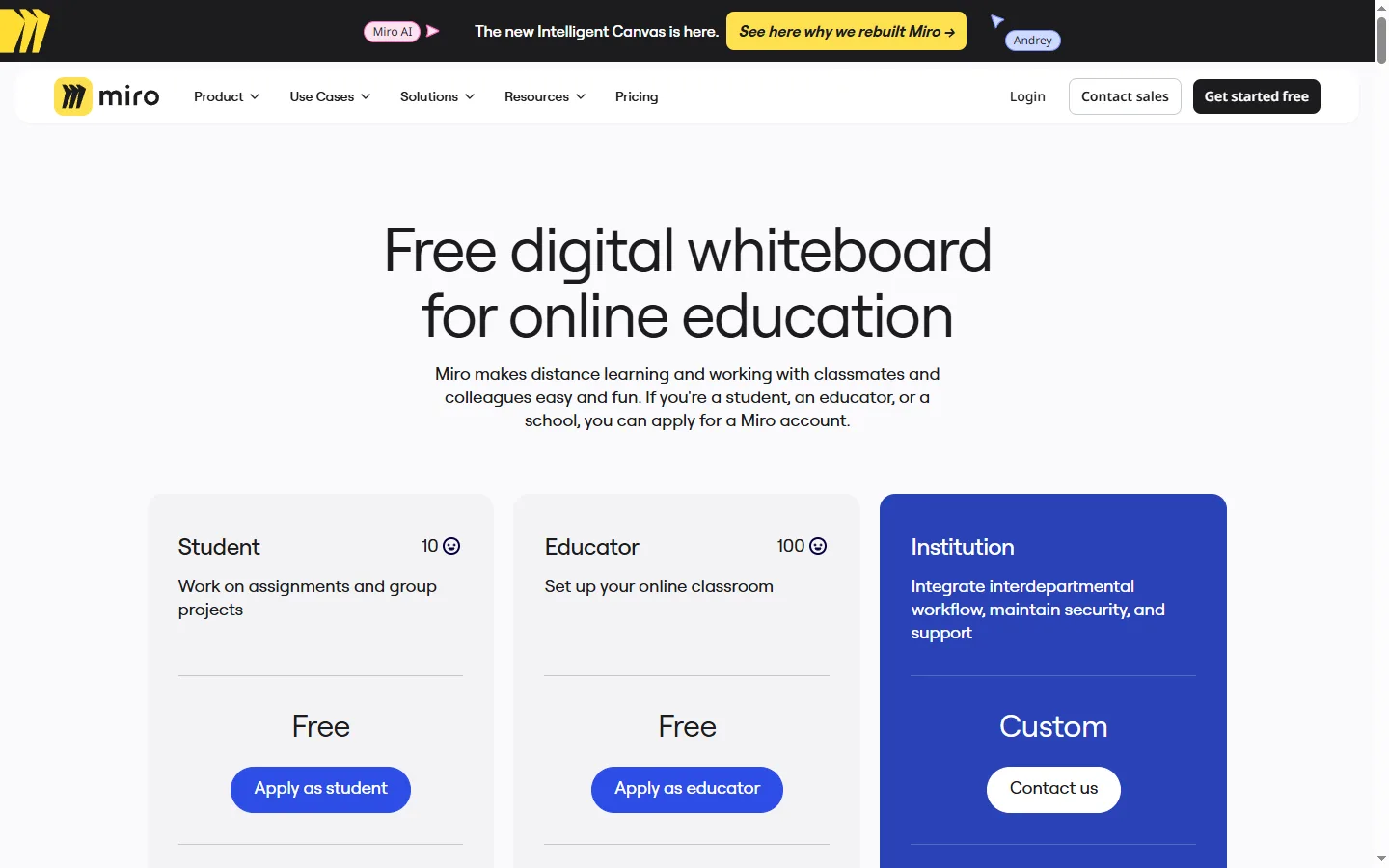 Miro for Educationを開く