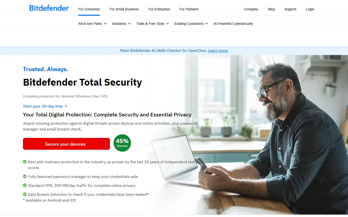 Total-Security-Seite öffnen