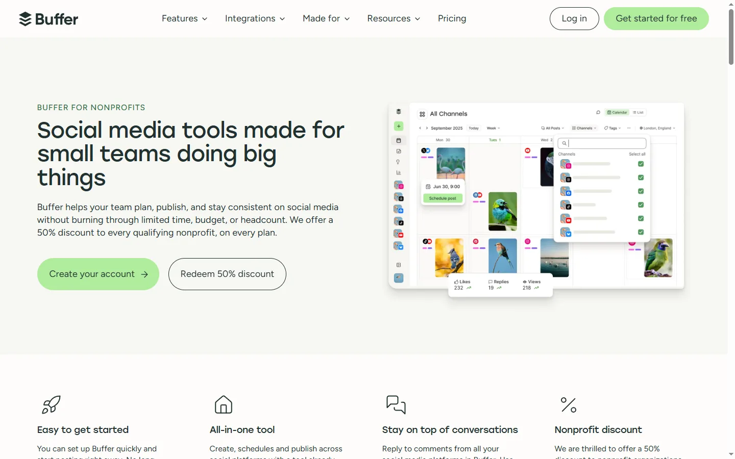 Open the nonprofit page